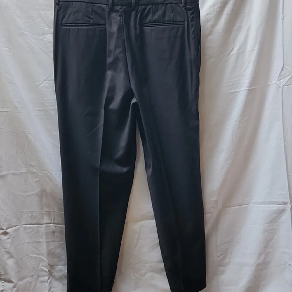 Concepts by Claiborne Mens Black Pinstripe Dress Pants 36x30 Flat Front Straight